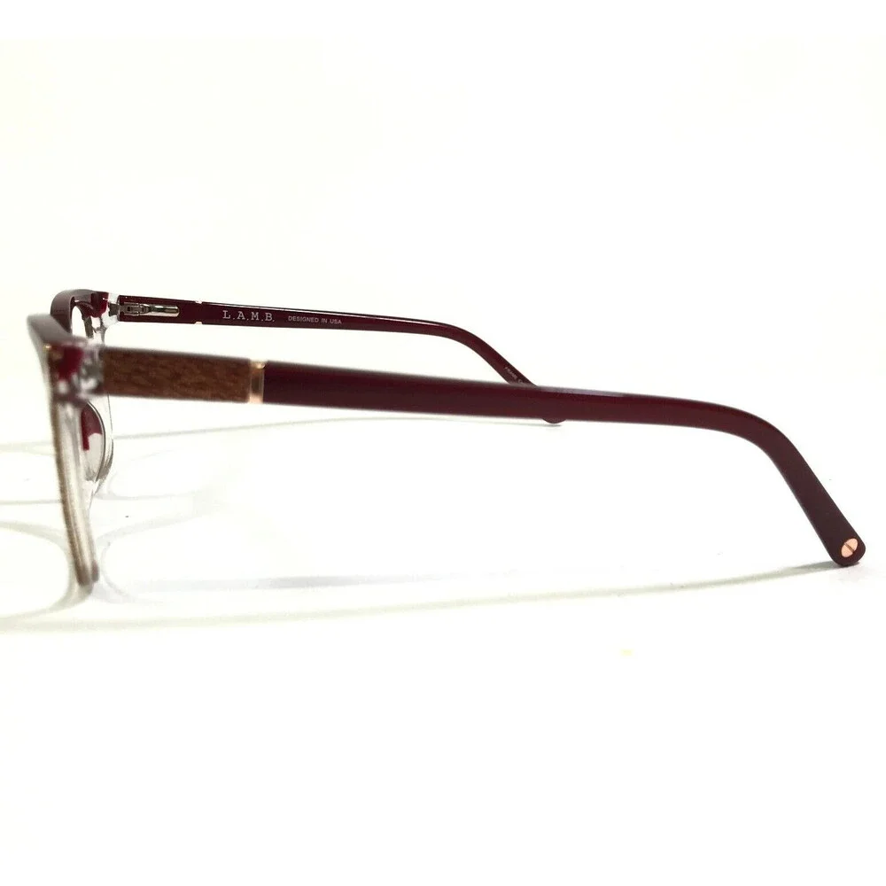L.A.M.B Eyeglasses Frames LA084 BUR Red Clear Beige Striped 53-17-140